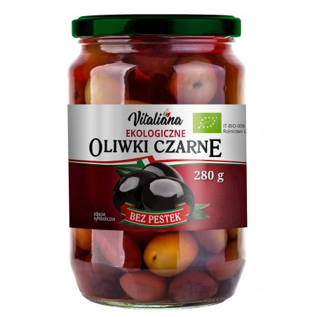 CZARNE OLIWKI W SOLANCE BIO 280 g - VITALIANA