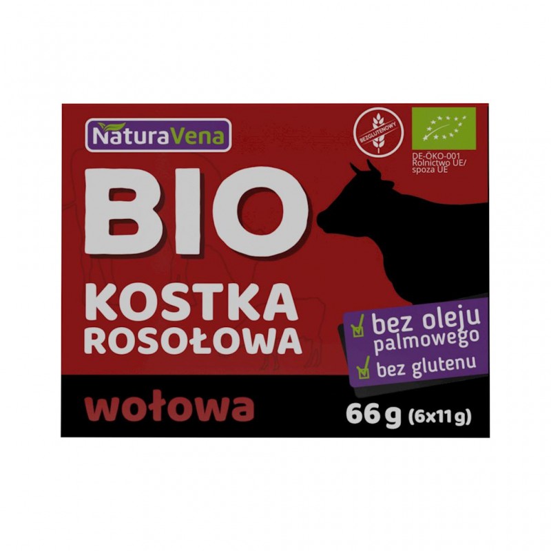 KOSTKA ROSOŁOWA WOŁOWA  BEZGLUTENOWA BIO 66 g - NATURAVENA