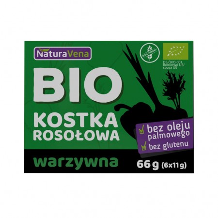 KOSTKA ROSOŁOWA WARZYWNA  BEZGLUTENOWA BIO 66 g - NATURAVENA