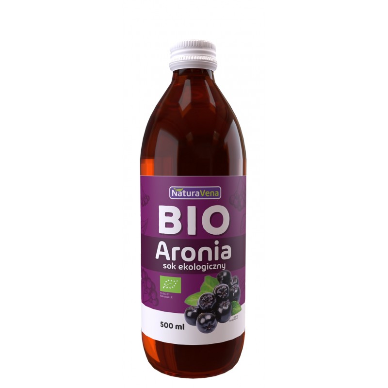 SOK Z ARONII 100 % BEZ DODATKU CUKRÓW BIO 500 ml - NATURAVENA