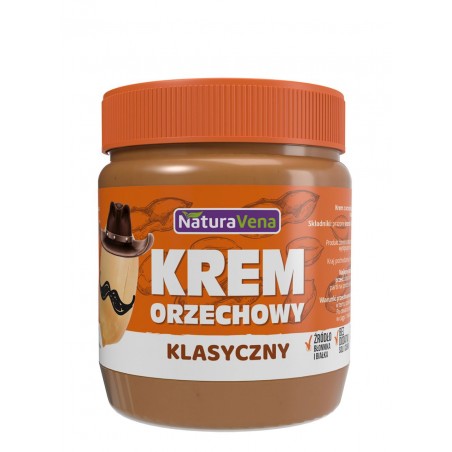 KREM ORZECHOWY KLASYCZNY 100 % BEZ DODATKU SOLI I CUKRÓW 340 g - NATURAVENA