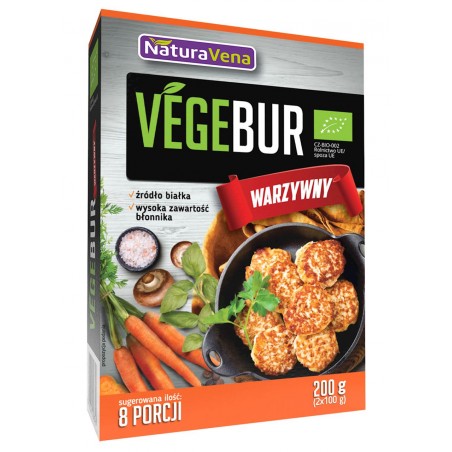 BURGER WEGETARIAŃSKI WARZYWNY BIO 200 g - NATURAVENA BURGER WEGETARIAŃSKI WARZYWNY BIO 200 g - NATURAVENA