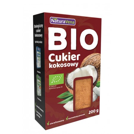 CUKIER KOKOSOWY BIO 200 g - NATURAVENA