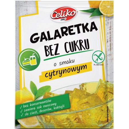 GALARETKA O SMAKU CYTRYNOWYM BEZ DODATKU CUKRU BEZGLUTENOWA 14 g - CELIKO
