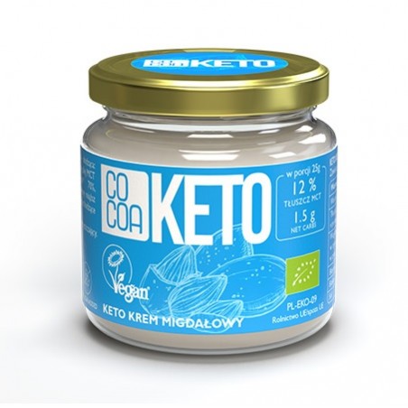KREM MIGDAŁOWY KETO Z OLEJEM MCT BEZ DODATKU CUKRU BIO 200 g - COCOA KREM MIGDAŁOWY KETO Z OLEJEM MCT BEZ DODATKU CUKRU BIO 200 g - COCOA