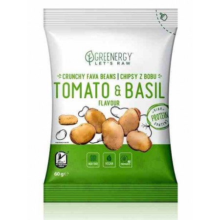 Chipsy z bobu pomidory z bazylią 60g