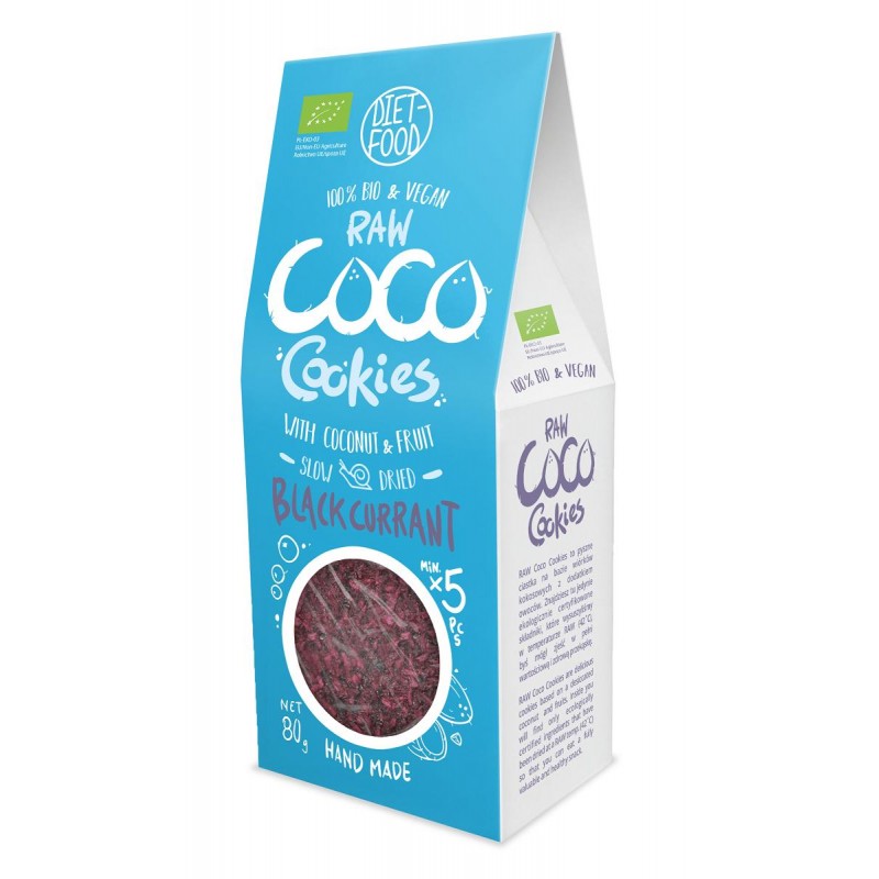 CIASTKA KOKOSOWE Z CZARNĄ PORZECZKĄ BIO 80 g - DIET-FOOD