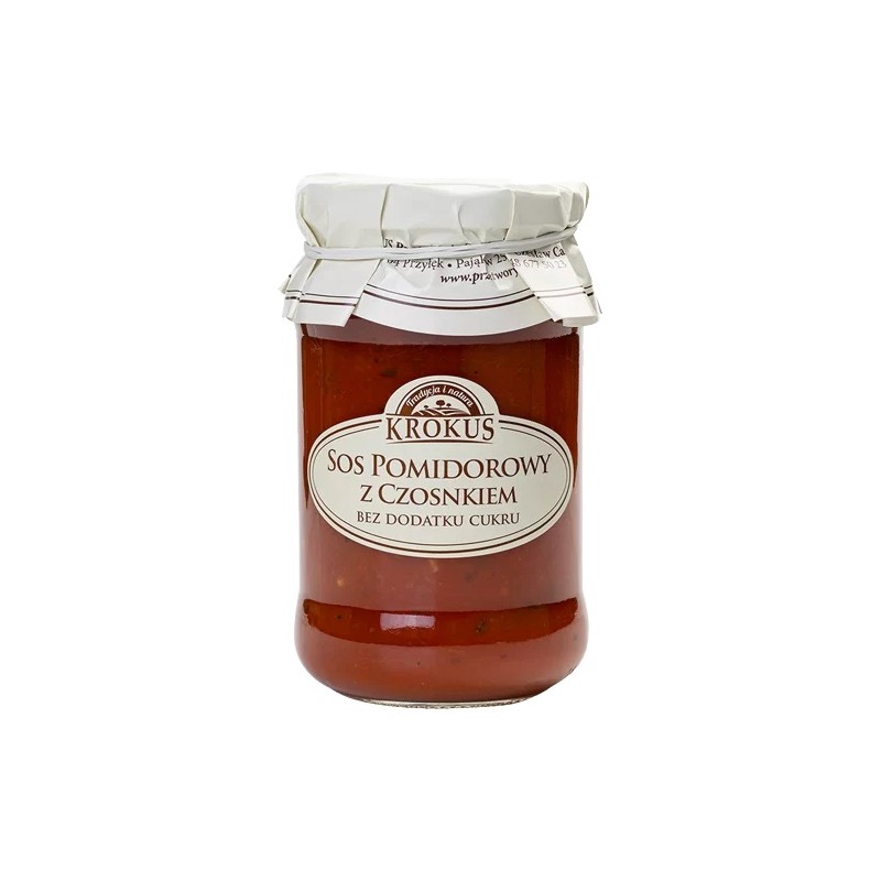 SOS POMIDOROWY Z CZOSNKIEM BEZ DODATKU CUKRÓW 340 g - KROKUS