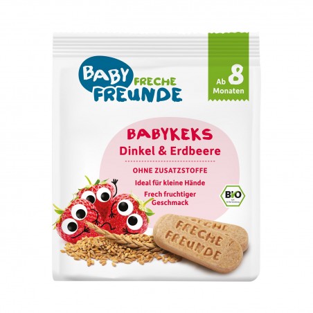 BISZKOPTY ORKISZOWE TRUSKAWKOWE OD 8 MIESIĄCA BIO 100 g - FRECHE FREUNDE