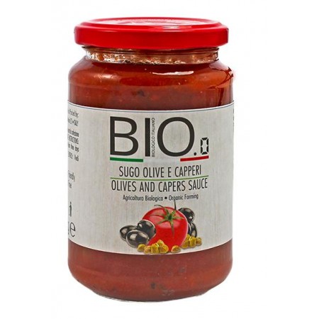 SOS POMIDOROWY Z OLIWKAMI I KAPARAMI BEZGLUTENOWY BIO 340 g - GESTAL