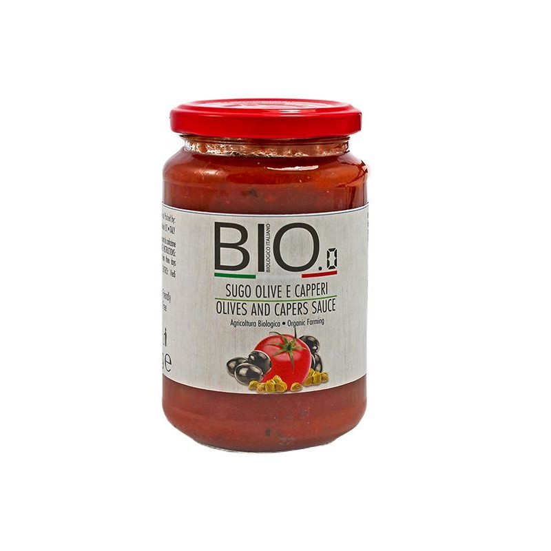 SOS POMIDOROWY Z OLIWKAMI I KAPARAMI BEZGLUTENOWY BIO 340 g - GESTAL