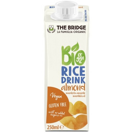 NAPÓJ RYŻOWY Z MIGDAŁAMI BEZ DODATKU CUKRÓW BEZGLUTENOWY BIO 250 ml - THE BRIDGE