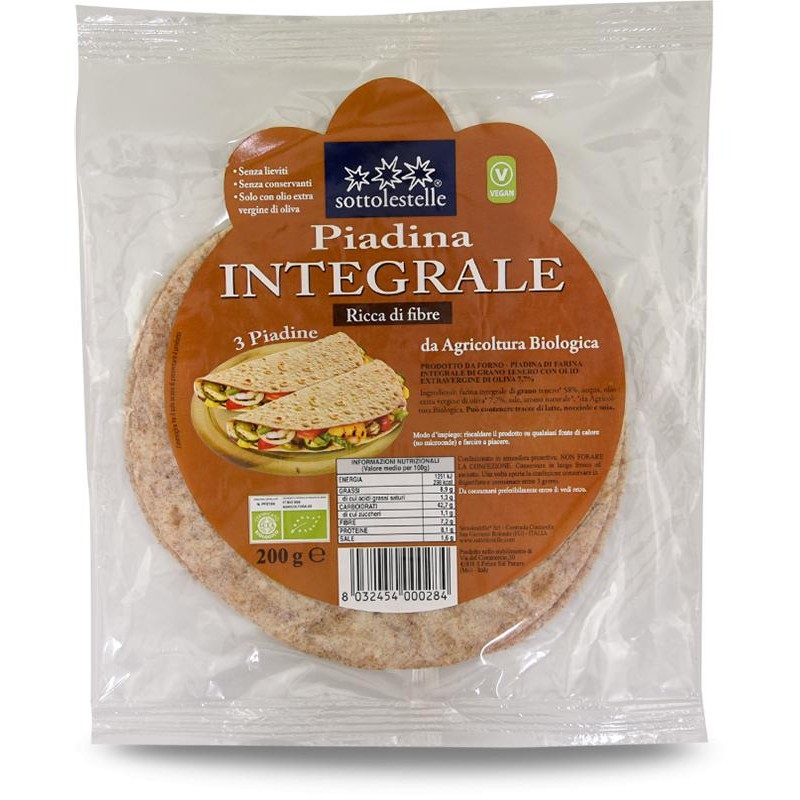 PIADINA PEŁNOZIARNISTA BIO 200 g - SOTTOLESTELLE