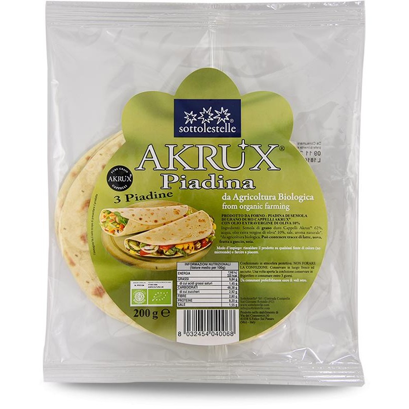 PIADINA Z PSZENICY DURUM CAPPELLI BIO 200 g - SOTTOLESTELLE