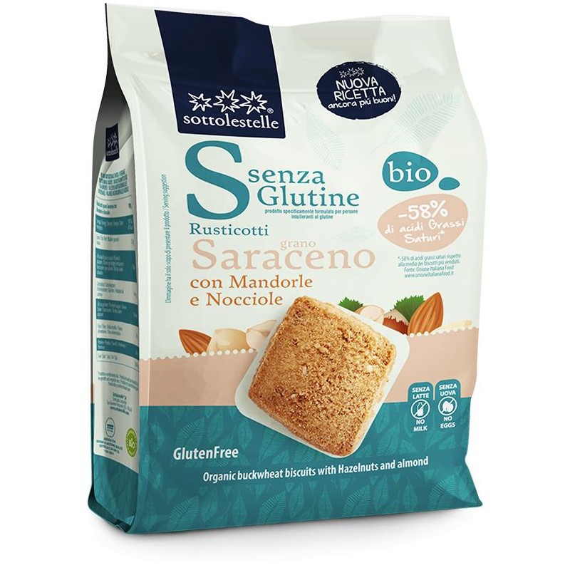CIASTKA GRYCZANE Z ORZECHAMI LASKOWYMI I MIGDAŁAMI BEZGLUTENOWE BIO 250 g - SOTTOLESTELLE