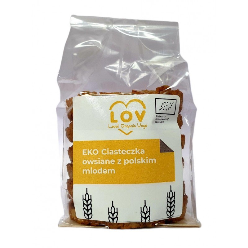CIASTECZKA OWSIANE Z POLSKIM MIODEM BIO 240 g - LOCAL ORGANIC VEGE