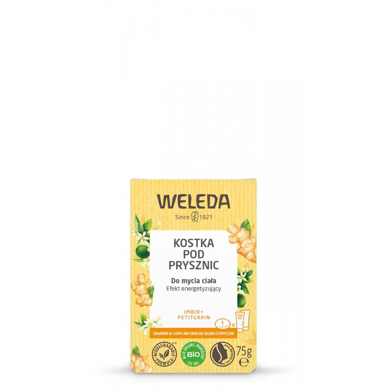 KOSTKA POD PRYSZNIC IMBIR I PETITGRAIN ECO 75 g - WELEDA