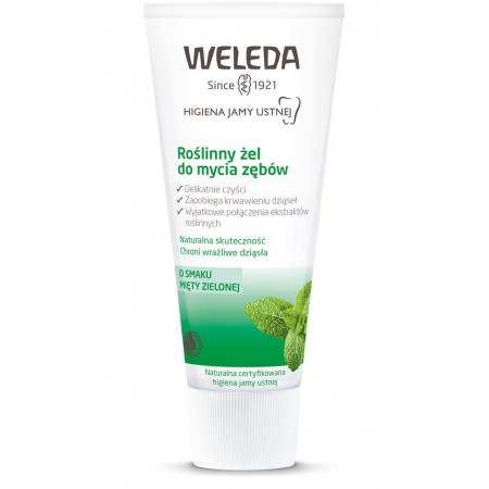 ŻEL ROŚLINNY DO MYCIA ZĘBÓW BEZ FLUORU O SMAKU MIĘTY ZIELONEJ ECO 75 ml - WELEDA