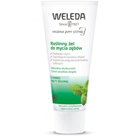 ŻEL ROŚLINNY DO MYCIA ZĘBÓW BEZ FLUORU O SMAKU MIĘTY ZIELONEJ ECO 75 ml - WELEDA