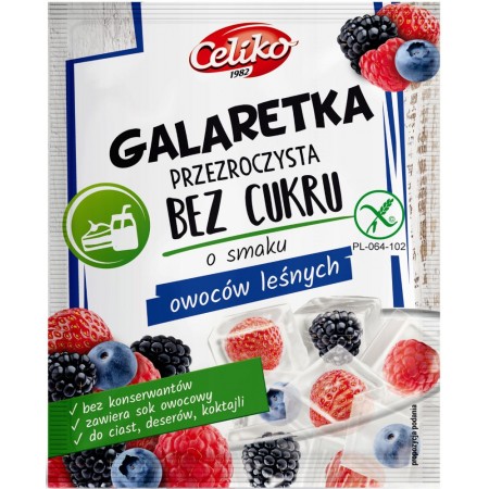 GALARETKA BEZ CUKRU OWOCE LEŚNE BEZGLUTENOWA 14 g - CELIKO