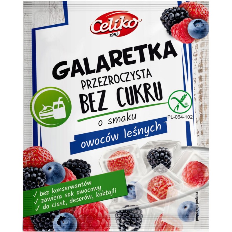 GALARETKA BEZ CUKRU OWOCE LEŚNE BEZGLUTENOWA 14 g - CELIKO