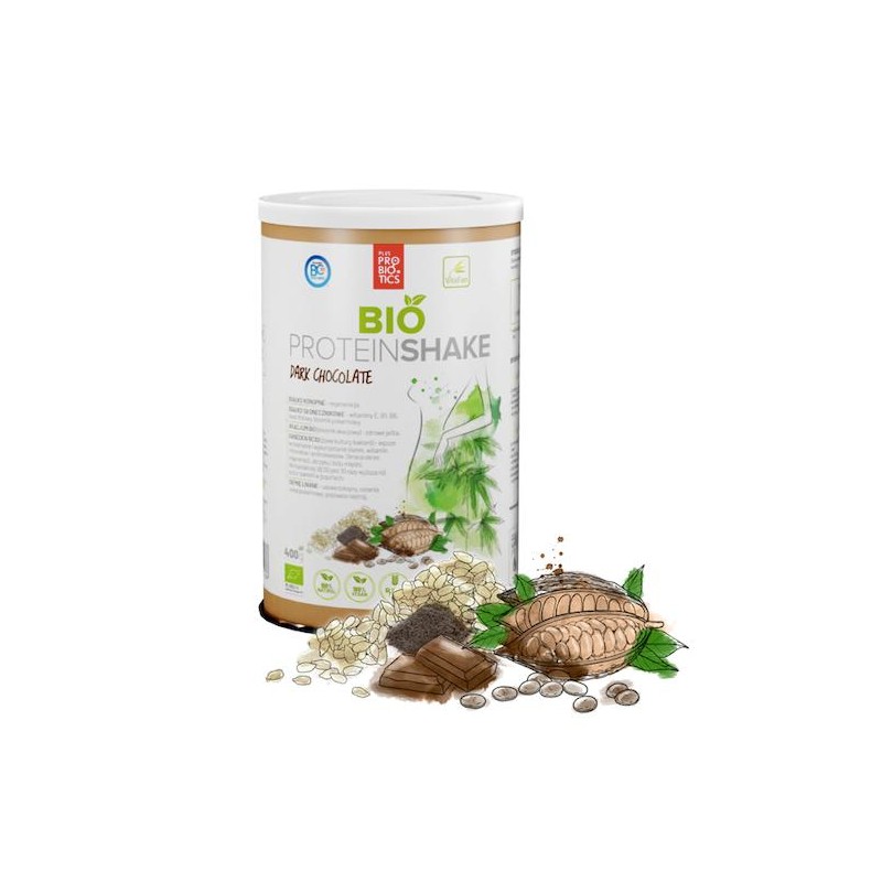 BIAŁKO WEGAŃSKIE W PROSZKU Z KAKAO BEZGLUTENOWE BIO 400 g - VITAFAN