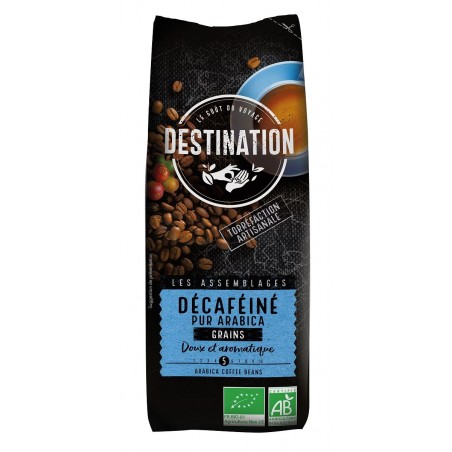 KAWA ZIARNISTA BEZKOFEINOWA ARABICA 100 % BIO 250 g - DESTINATION