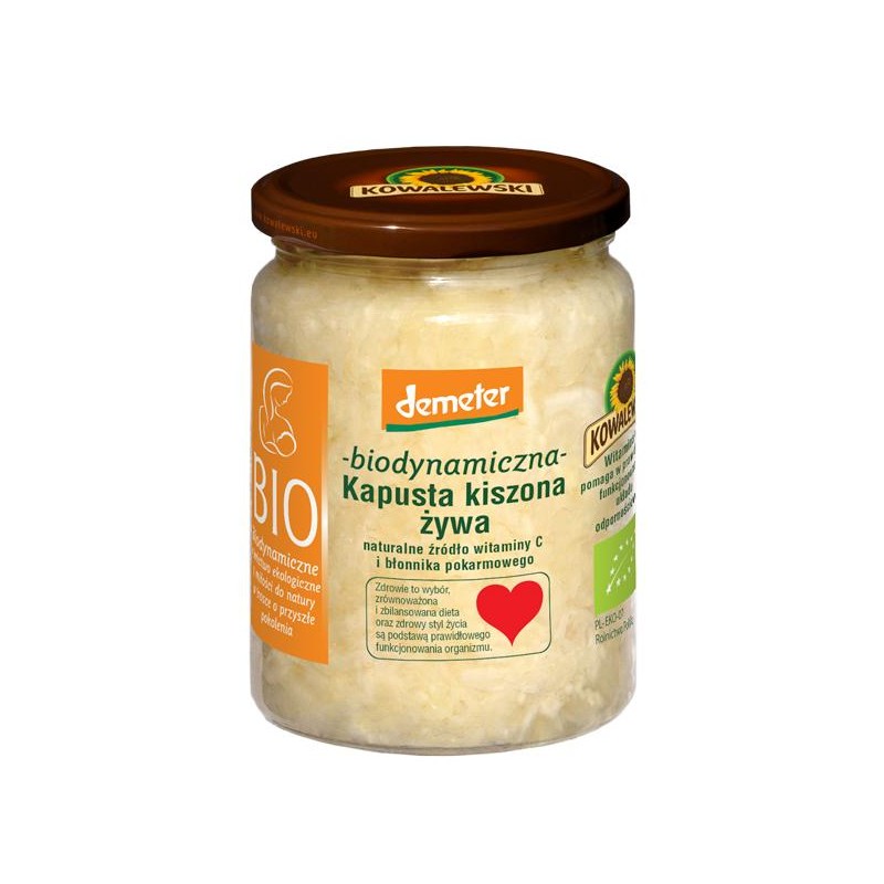 KAPUSTA KISZONA ŻYWA NIEPASTERYZOWANA BEZGLUTENOWA DEMETER BIO 400 g - KOWALEWSKI