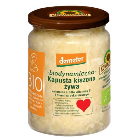 KAPUSTA KISZONA ŻYWA NIEPASTERYZOWANA BEZGLUTENOWA DEMETER BIO 400 g - KOWALEWSKI