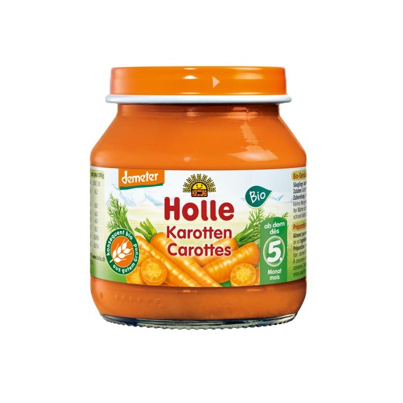 PUREE Z MARCHWI BEZ DODATKU CUKRÓW BEZGLUTENOWE OD 5 MIESIĄCA DEMETER BIO 125 g (SŁOIK) - HOLLE