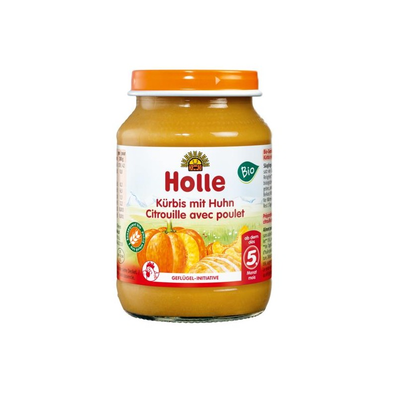 OBIADEK DYNIA Z KURCZAKIEM BEZ DODATKU CUKRÓW BEZGLUTENOWY OD 5 MIESIĄCA BIO 190 g (SŁOIK) - HOLLE