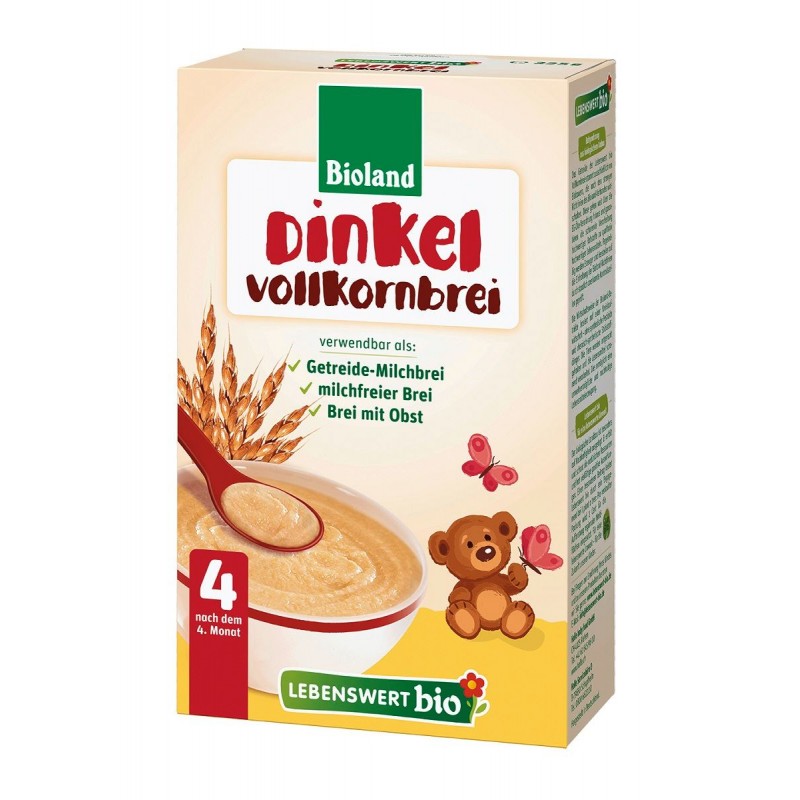 KASZKA ORKISZOWA PEŁNOZIARNISTA BEZ DODATKU CUKRÓW PO 4 MIESIĄCU BIO 225 g - LEBENSWERT