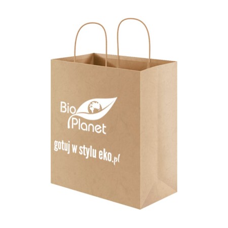 TORBA NA ZAKUPY (PAPIEROWA) Z LOGO BIO PLANET (24 cm x 11 cm x 32 cm)