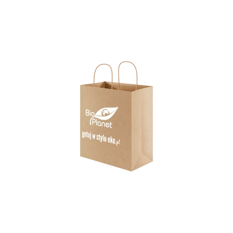 TORBA NA ZAKUPY (PAPIEROWA) Z LOGO BIO PLANET (24 cm x 11 cm x 32 cm)