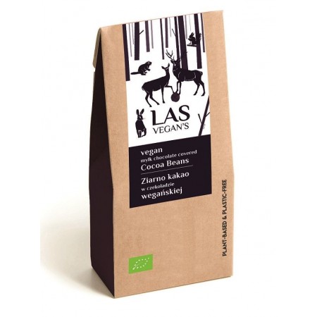 PRAŻONE ZIARNA KAKAO W CZEKOLADZIE WEGAŃSKIEJ BIO 80 g - LAS VEGAN'S