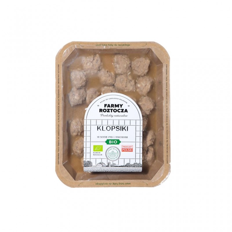 KLOPSIKI W SOSIE PIECZENIOWYM BIO 400 g - FARMY ROZTOCZA (NA ZAMÓWIENIE)