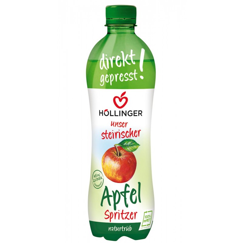 NAPÓJ GAZOWANY JABŁKOWY BEZ DODATKU CUKRÓW BIO 500 ml - HOLLINGER