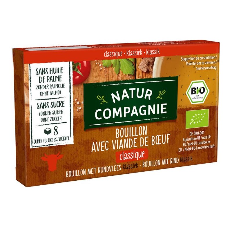 BULION - KOSTKI WOŁOWE BEZ DODATKU CUKRÓW BIO (8 x 12 g) 96 g - NATUR COMPAGNIE