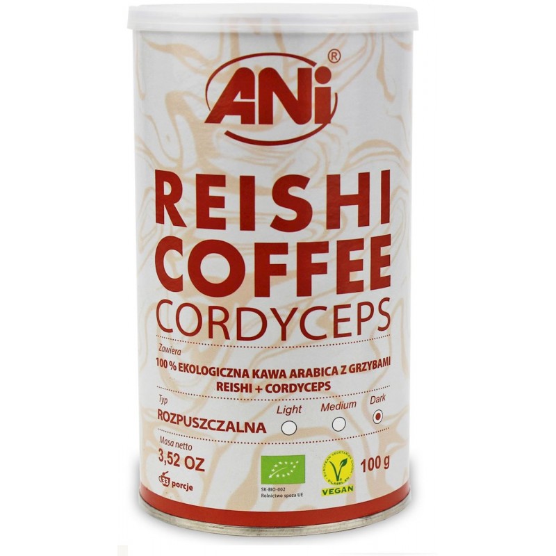 KAWA ROZPUSZCZALNA "REISHI + CORDYCEPS" BIO 100 g - ANI