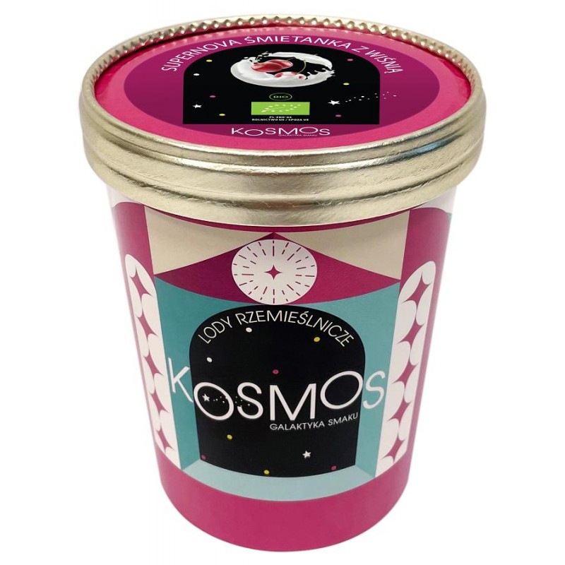 LODY RZEMIEŚLNICZE - KOSMOS - KREMOWA ŚMIETANKA Z WIŚNIĄ BIO 500 ml