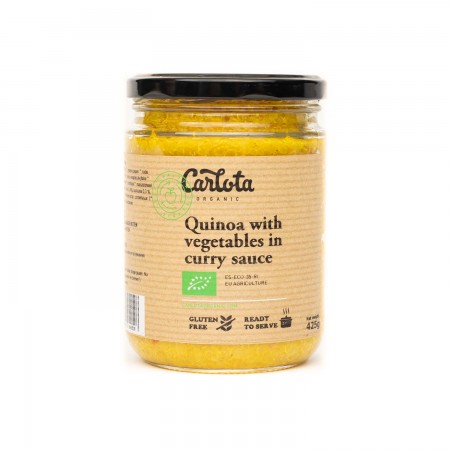 KOMOSA RYŻOWA Z WARZYWAMI, KURKUMĄ I CURRY BEZGLUTENOWA BIO 425 g - CARLOTA