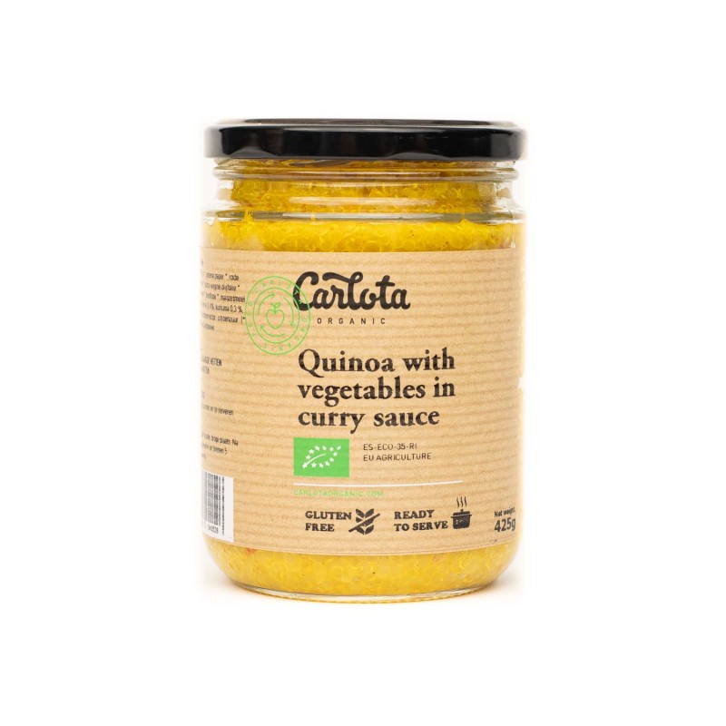 KOMOSA RYŻOWA Z WARZYWAMI, KURKUMĄ I CURRY BEZGLUTENOWA BIO 425 g - CARLOTA