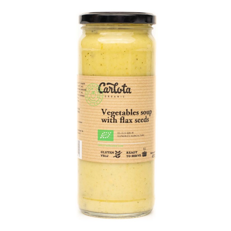 ZUPA KREM WARZYWNY Z NASIONAMI LNU BEZGLUTENOWY BIO 450 g - CARLOTA