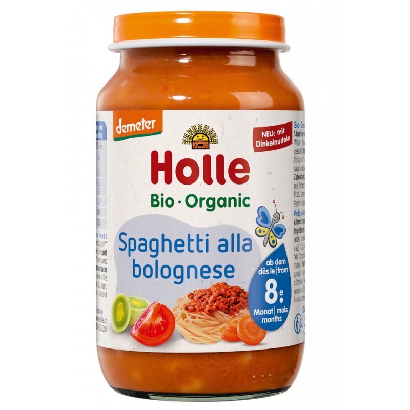 SPAGHETTI BOLOGNESE BEZ DODATKU CUKRÓW OD 8 MIESIĄCA DEMETER BIO 220 g (SŁOIK) - HOLLE