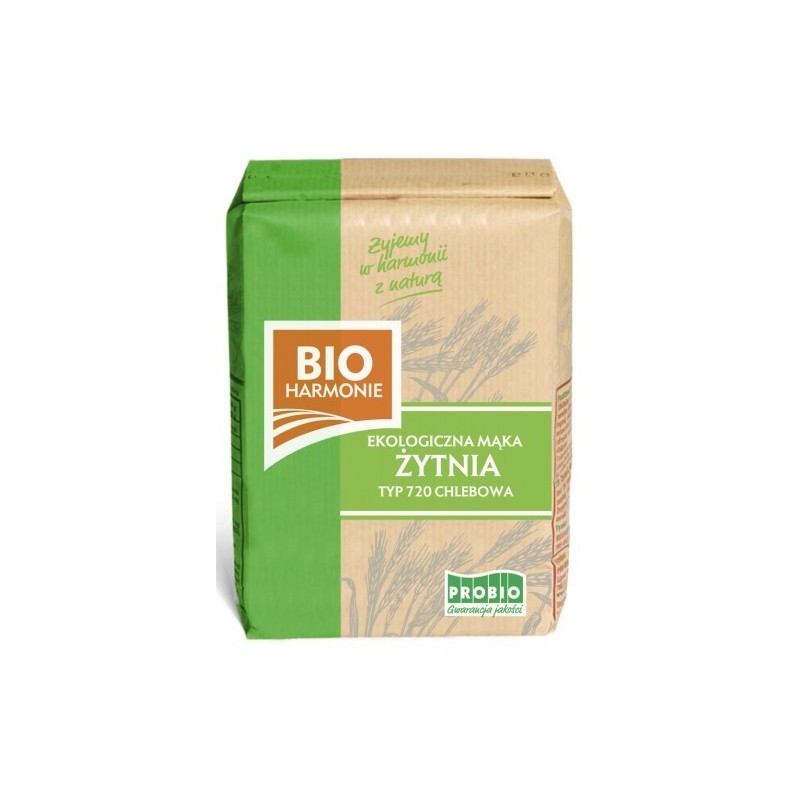 MĄKA ŻYTNIA CHLEBOWA TYP 720 BIO 1 kg - PROBIO (BIOHARMONIE)