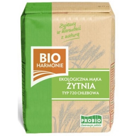 MĄKA ŻYTNIA CHLEBOWA TYP 720 BIO 1 kg - PROBIO (BIOHARMONIE)