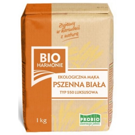 MĄKA PSZENNA LUKSUSOWA TYP 550 BIO 1 kg - PROBIO (BIOHARMONIE)