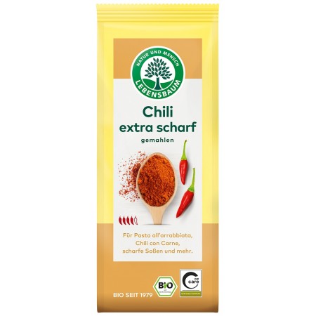 PAPRYKA CHILI MIELONA EXTRA OSTRA BIO 50 g - LEBENSBAUM