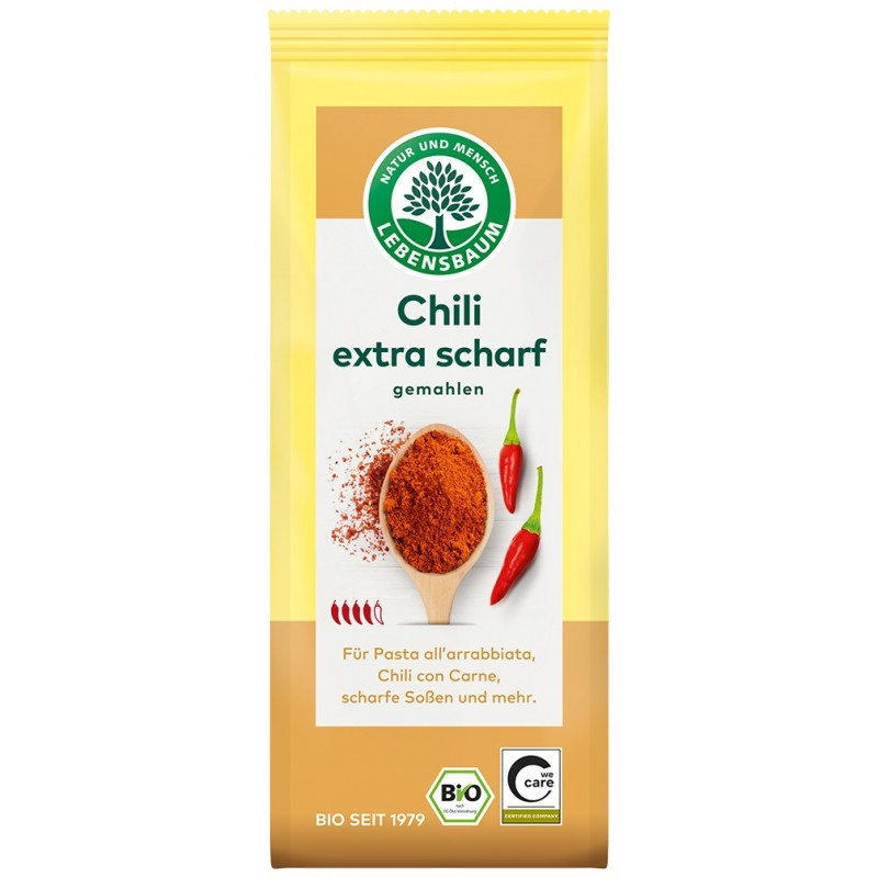 PAPRYKA CHILI MIELONA EXTRA OSTRA BIO 50 g - LEBENSBAUM