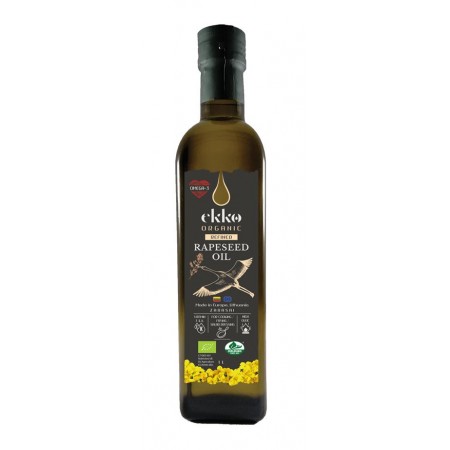 OLEJ RZEPAKOWY DO GOTOWANIA I SMAŻENIA TŁOCZONY NA ZIMNO BIO 500 ml - EKKO